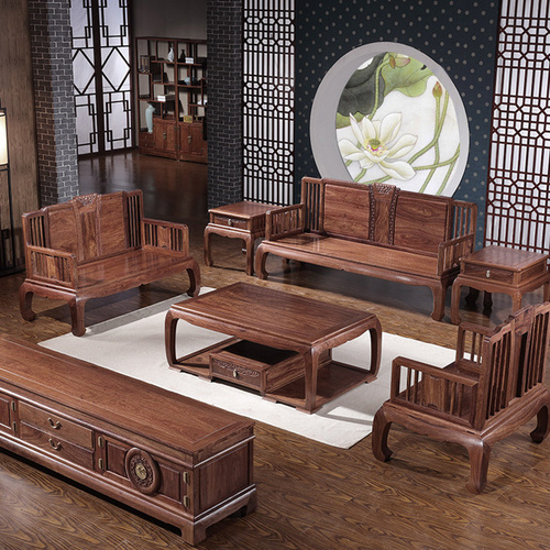 新中式全实木花梨木沙发卯榫客厅